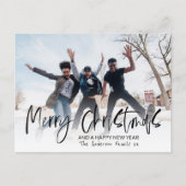 メリーエレガントクリスマス書道フォトホリデー ポストカード (正面)