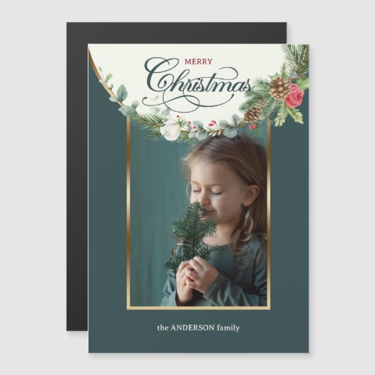 メリーエレガントクリスマス書道フローラ写真 (正面/裏面)