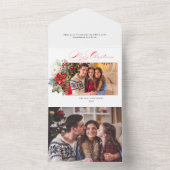 メリーエレガントクリスマス書道フローラ写真 オールインワン招待状 (内側)