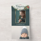 メリーエレガントクリスマス書道フローラ写真 オールインワン招待状 (内側)