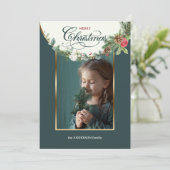 メリーエレガントクリスマス書道フローラ写真 シーズンカード (スタンド正面)