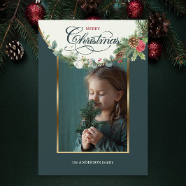 メリーエレガントクリスマス書道フローラ写真 シーズンカード