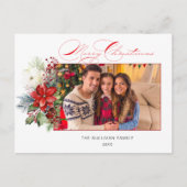 メリーエレガントクリスマス書道フローラ写真 シーズンポストカード (正面)