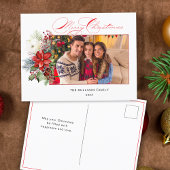 メリーエレガントクリスマス書道フローラ写真 シーズンポストカード