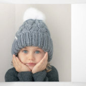 メリーエレガントクリスマス書道フローラ写真 三つ折りカード (内部中)