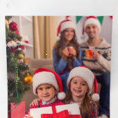 メリーエレガントクリスマス書道フローラ写真 三つ折りクリスマスカード (内部最初)