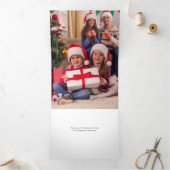 メリーエレガントクリスマス書道フローラ写真 三つ折りクリスマスカード (内部)