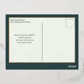 メリーエレガントクリスマス書道フローラ写真 箔シーズンポストカード (裏面)