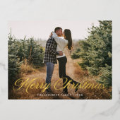 メリーエレガントクリスマス書道台本の写真 箔シーズンポストカード (正面)