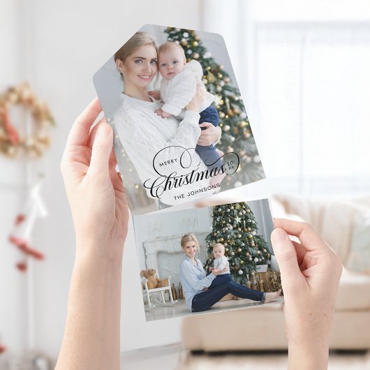 メリーエレガントクリスマス書道1 – 写真 オールインワン招待状