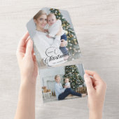 メリーエレガントクリスマス書道1 – 写真 オールインワン招待状 (貼ってはがせる)