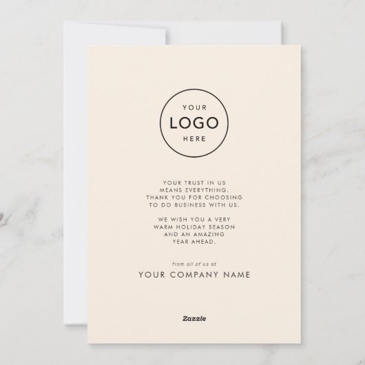 メリーエレガントクリスマス松の木の弓ビジネス シーズンカード (裏面)