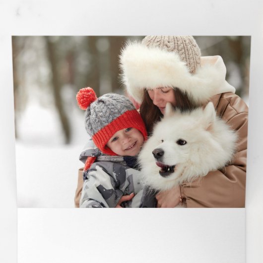 メリーエレガントクリスマス植物園タイポグラフィ写真 三つ折りクリスマスカード (内部最初)