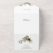 メリーエレガントクリスマス植物弓の写真 オールインワン招待状 (外側)