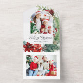 メリーエレガントクリスマス植物弓の写真 オールインワン招待状 (内側)