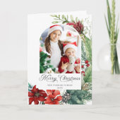 メリーエレガントクリスマス植物弓の写真 シーズンカード (正面)