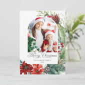 メリーエレガントクリスマス植物弓の写真 シーズンカード (スタンド正面)