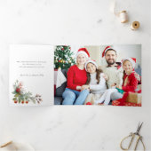 メリーエレガントクリスマス植物弓の写真 三つ折りカード (内部)