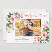 メリーエレガントクリスマス水カラーフローラ写真 シーズンカード (正面)