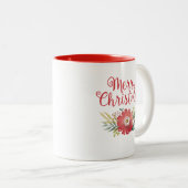 メリーエレガントクリスマス水カラーフローラ ツートーンマグカップ (正面右)