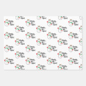 メリーエレガントクリスマス白黒プレゼント ラッピングペーパーシート (正面2)