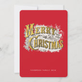メリーエレガントクリスマス素朴ヴィンテージ非写真 シーズンカード (正面)
