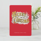 メリーエレガントクリスマス素朴ヴィンテージ非写真 シーズンカード (スタンド正面)