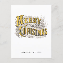 メリーエレガントクリスマス素朴ヴィンテージ非写真 シーズンポストカード