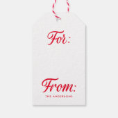 メリーエレガントクリスマス赤いスクリプト休日 ギフトタグ (裏面)