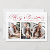 メリーエレガントクリスマス赤い書道3写真 シーズンカード (正面)