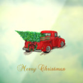 メリーエレガントクリスマス赤トラック松の木 ウィンドウサイン (シート3)