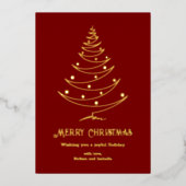 メリーエレガントクリスマス赤金ゴールド 箔シーズンカード (正面)