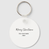 メリーエレガントクリスマス追加文字モダンシンプル キーホルダー (裏面)