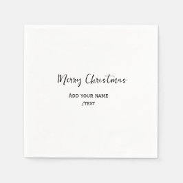メリーエレガントクリスマス追加文字モダンシンプル スタンダードカクテルナプキン