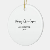メリーエレガントクリスマス追加文字モダンシンプル セラミックオーナメント (左)