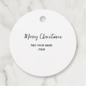 メリーエレガントクリスマス追加文字モダンシンプル フェイバータグ (裏面)