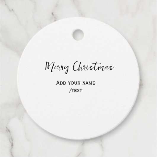 メリーエレガントクリスマス追加文字モダンシンプル フェイバータグ (正面)