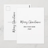 メリーエレガントクリスマス追加文字モダンシンプル ポストカード (正面/裏面)