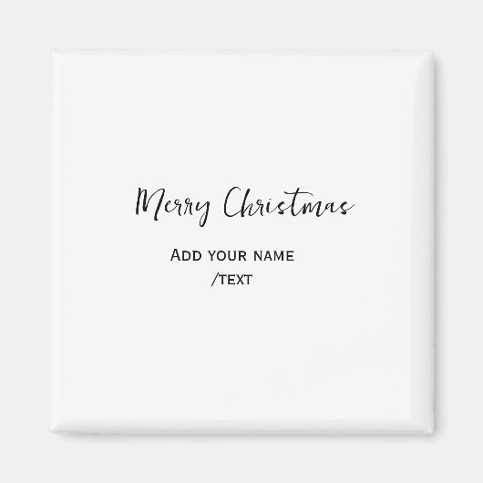 メリーエレガントクリスマス追加文字モダンシンプル マグネット (正面)