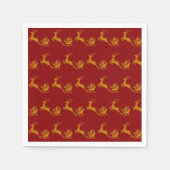 メリーエレガントクリスマス金ゴールドサンタの鹿のクリスマス スタンダードカクテルナプキン (正面)