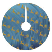 メリーエレガントクリスマス金ゴールドサンタディアクリスマスパテ ブラッシュドポリエステルツリースカート (正面)