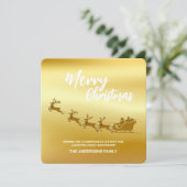 メリーエレガントクリスマス金ゴールドサンタ・ディア・スレッドクリスマス シーズンカード (スタンド正面)