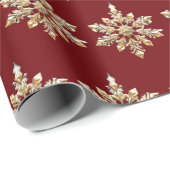 メリーエレガントクリスマス金ゴールドスノーフレーククリスマス祭 ラッピングペーパー (ロールコーナー)