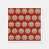 メリーエレガントクリスマス金ゴールドスノーフレーククリスマス スタンダードカクテルナプキン (正面)