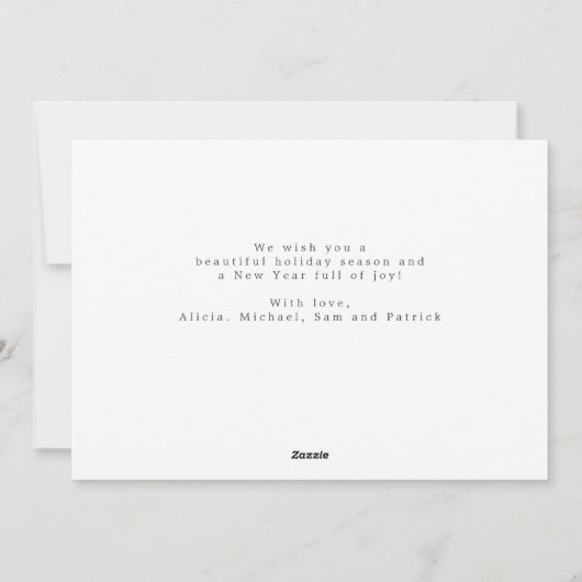 メリーエレガントクリスマス金ゴールドダークグリーン非写真 シーズンカード (裏面)