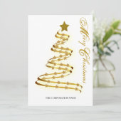メリーエレガントクリスマス金ゴールドツリースターズ抽象芸術 シーズンカード (スタンド正面)
