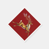 メリーエレガントクリスマス金ゴールドトナカイクリスマスフェスティバル スタンダードカクテルナプキン (角)