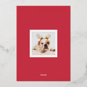 メリーエレガントクリスマス金ゴールドブラシ付きスクリプトフォト 箔シーズンカード (裏面)