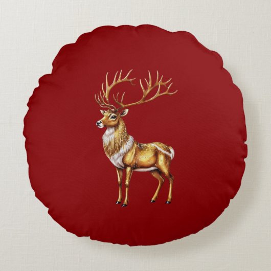 メリーエレガントクリスマス金ゴールドムースクリスマスフェスティバルパ ラウンドクッション (正面)