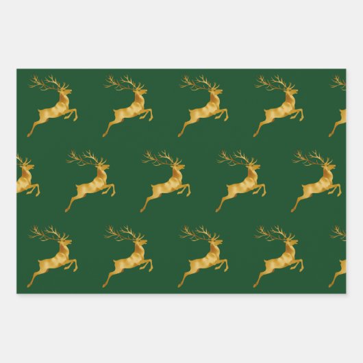 メリーエレガントクリスマス金ゴールドムースクリスマスフェスティバルパ ラッピングペーパーシート (正面2)